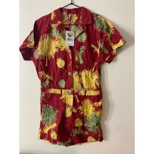 Free people Hawaiian floral romper